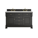 James Martin Brookfield 60" Double Bathroom Vanity, Black Onyx