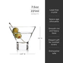 Raye Heavy Base Crystal Stemless Martini Glasses Set of 4 by Viski