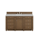 James Martin Bristol 60" Single Bathroom Vanity, Saddle Brown
