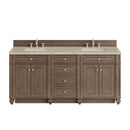 James Martin Bristol 72" Double Bathroom Vanity, Whitewashed Walnut