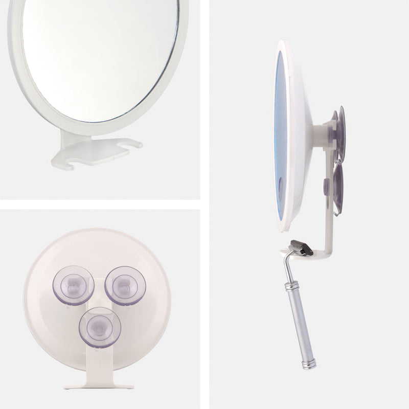 Fogless Shower Mirror with Adjustable Magnification & Razor Holder