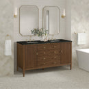 James Martin Myrrin 60" Double Bathroom Vanity, Mid-Century Walnut