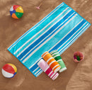 Cotton Velour Cabana Stripe Beach Towel - Novia Collection by Great Bay Home