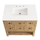 James Martin Breckenridge 36" Single Bathroom Vanity, Light Natural Oak