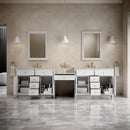 James Martin Bellshire 120" Double Bathroom Vanity, Bright White