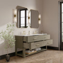 James Martin Lucian 72" Double Bathroom Vanity, Pebble Oak