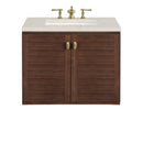 James Martin Amberly 30" Dual Mount Single Bathroom Vanity, Mid-Century Walnut