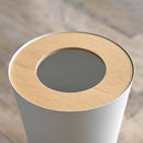 Trash Can - Round - Steel + Wood by Yamazaki Home