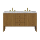James Martin Hudson 60" Double Bathroom Vanity, Honey Oak