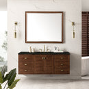 James Martin Amberly 60" Dual Mount Single Bathroom Vanity, Mid-Century Walnut