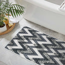 Chevron Design 2 Piece Bathroom Rugs Set | Gray