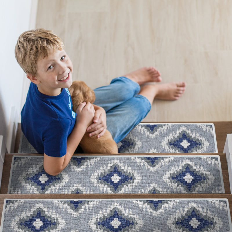 New Age Tetra Multi Color Design 9" X 28" Stair Treads