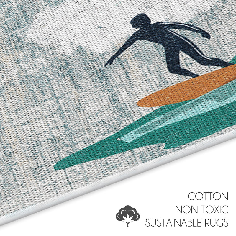 Miami Design 2 Piece Bathroom Rugs Set | Multicolor