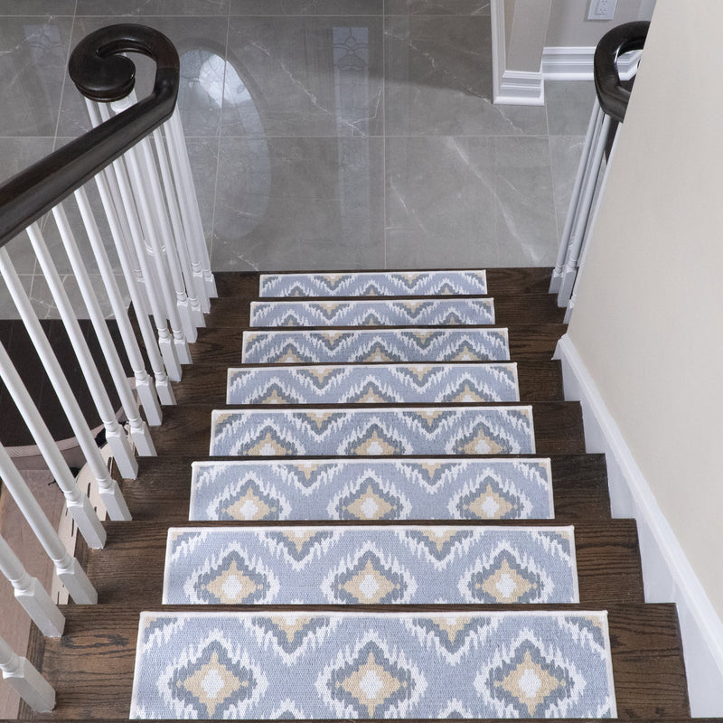 New Age Tetra Multi Color Design 9" X 28" Stair Treads