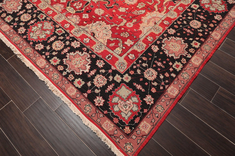 7'10" x 10' Hand Knotted Reversible Heriz Wool Area Rug Red