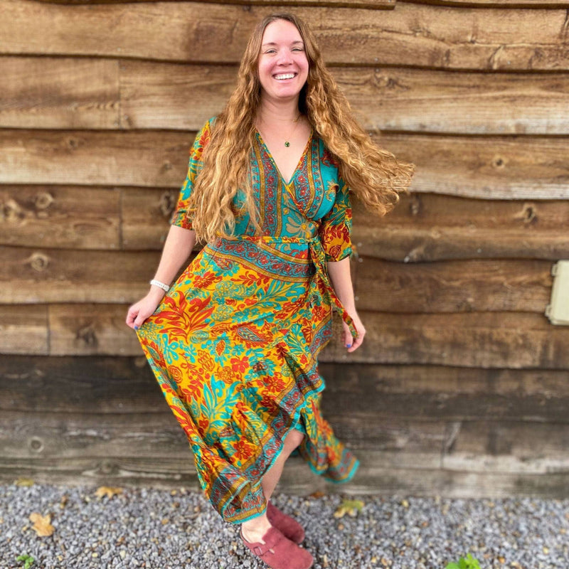 Zaria One-of-a-Kind Wrap Dress – Handmade, Sustainable, Stunning