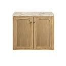 James Martin Laurent 30" Dual Mount Single Bathroom Vanity, Light Natural Oak