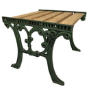 Cast Aluminum and Wood Antique Green Ornate Rectangular End Table