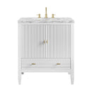 James Martin Myrrin 30" Single Bathroom Vanity, Bright White