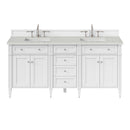 James Martin Brittany 72" Double Bathroom Vanity, Bright White