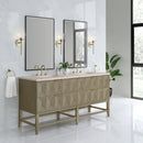 James Martin Emmeline 72" Double Bathroom Vanity, Pebble Oak