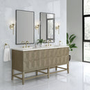 James Martin Emmeline 72" Double Bathroom Vanity, Pebble Oak