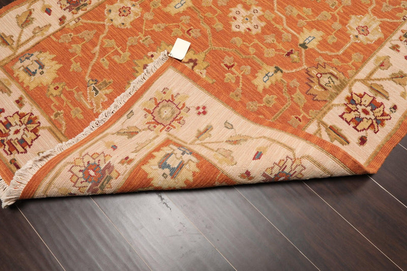 3'10" x 5'10" Hand Knotted Wool High Low Pile Area Rug Orange