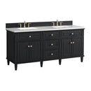 James Martin Lorelai 72" Double Bathroom Vanity, Black Onyx