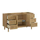 James Martin Laurent 60" Dual Mount Single Bathroom Vanity, Light Natural Oak