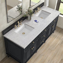 James Martin Lorelai 72" Double Bathroom Vanity, Black Onyx