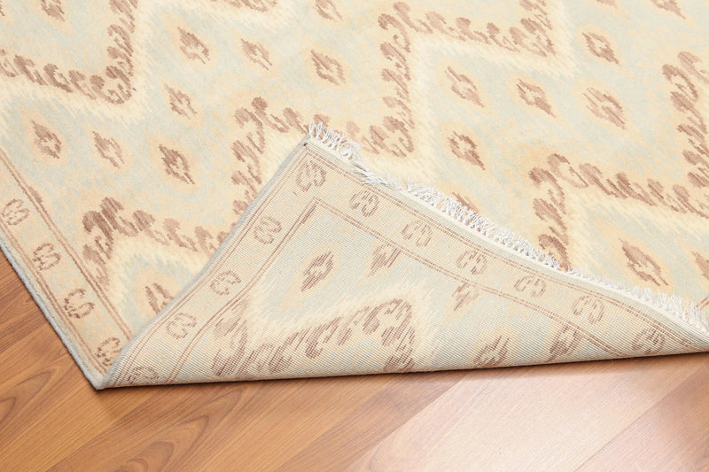 6' x 9' Hand Knotted IKAT Design 100% Area rug Aqua