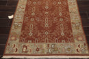 3'10" x 5'10" Hand Knotted Wool Reversible Panel Area Rug Brown