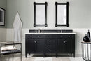 James Martin Brittany 72" Double Bathroom Vanity, Black Onyx