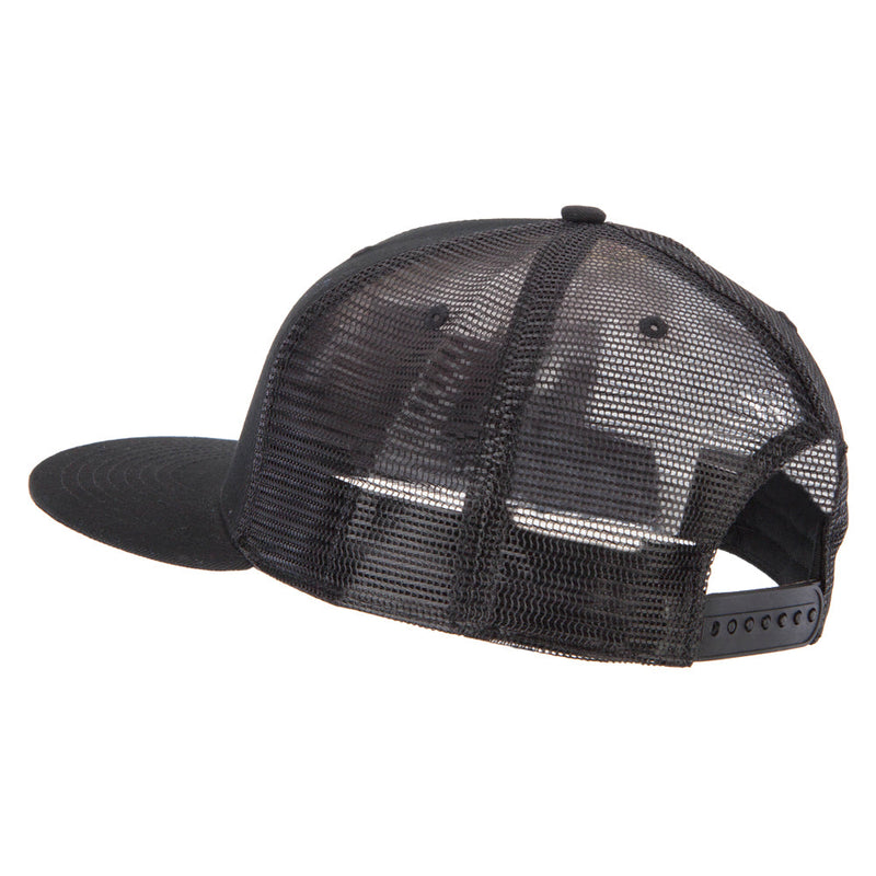 Big Size Cotton Twill Mesh Premium Flat Bill Plastic Snap Cap