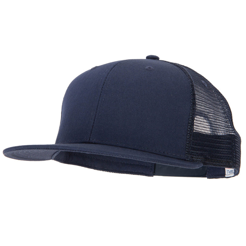 Big Size Cotton Twill Mesh Premium Flat Bill Plastic Snap Cap