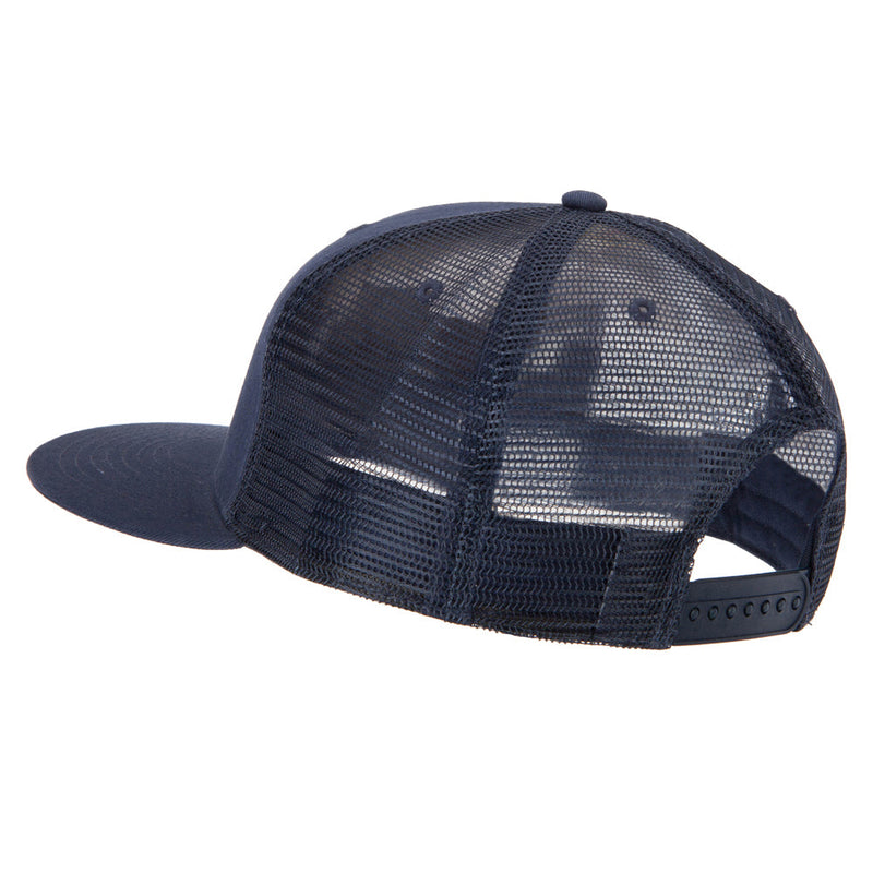 Big Size Cotton Twill Mesh Premium Flat Bill Plastic Snap Cap