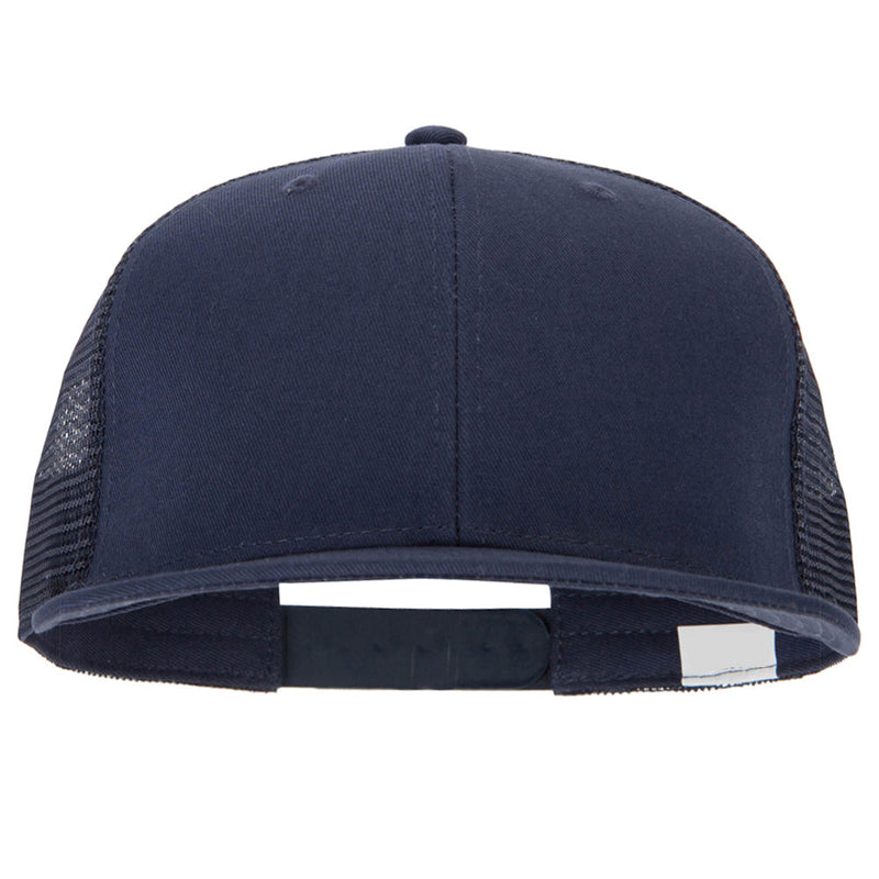 Big Size Cotton Twill Mesh Premium Flat Bill Plastic Snap Cap