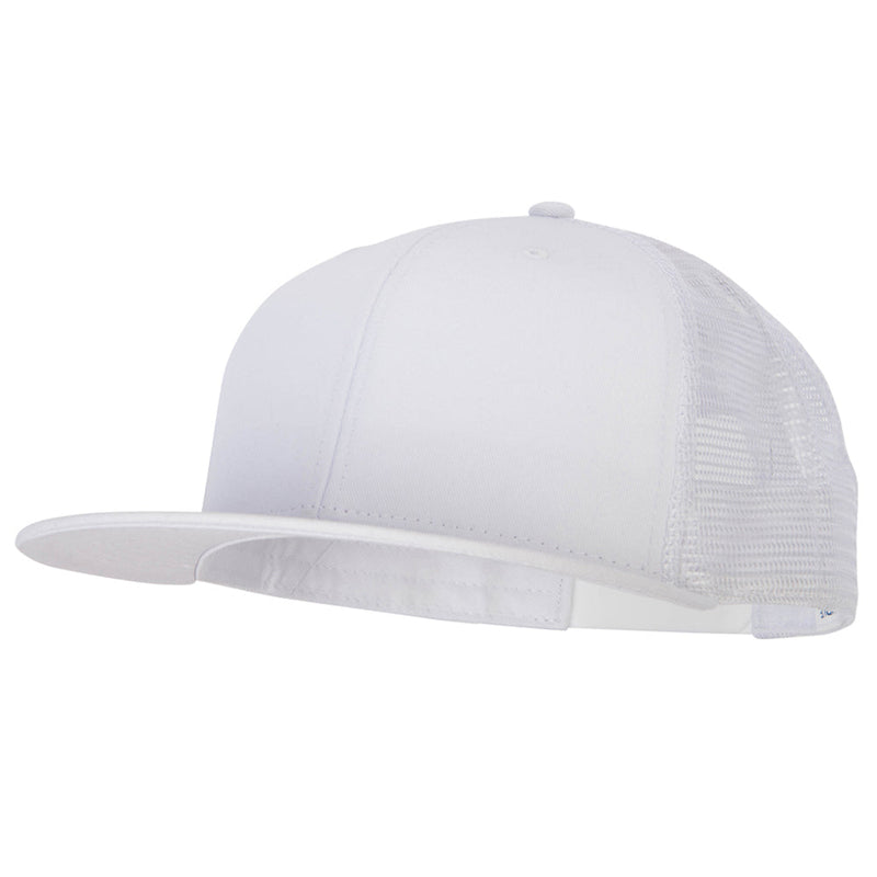 Big Size Cotton Twill Mesh Premium Flat Bill Plastic Snap Cap