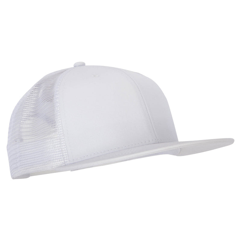 Big Size Cotton Twill Mesh Premium Flat Bill Plastic Snap Cap