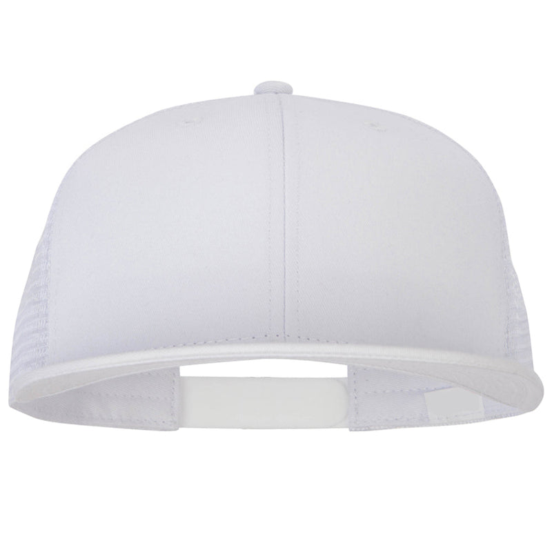 Big Size Cotton Twill Mesh Premium Flat Bill Plastic Snap Cap