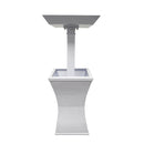 Modern Square Cast Aluminum 40-in Bird Bath and Planter Vase Combo