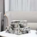 GobekUsa Black & White Zebra Pattern Jewelry Storage Box Desktop Organizer
