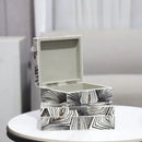 GobekUsa Black & White Zebra Pattern Jewelry Storage Box Desktop Organizer