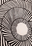 Zebra Orbit Black Hand Tufted 6x6 Wool Area Rug
