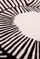 Zebra Orbit Black Hand Tufted 6x6 Wool Area Rug