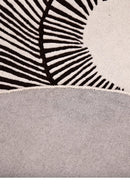 Zebra Orbit Black Hand Tufted 6x6 Wool Area Rug