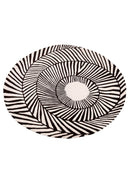 Zebra Orbit Black Hand Tufted 6x6 Wool Area Rug