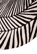 Zebra Orbit Black Hand Tufted 6x6 Wool Area Rug