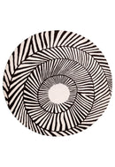 Zebra Orbit Black Hand Tufted 6x6 Wool Area Rug
