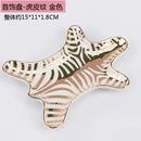 Zebra print gold tiger skin jewelry holder tray bedroom decor by Decorbites
